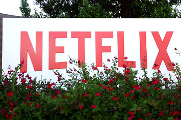 A logo for the streaming platform Netflix is shown