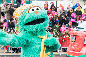A Sesame Place parade is pictured