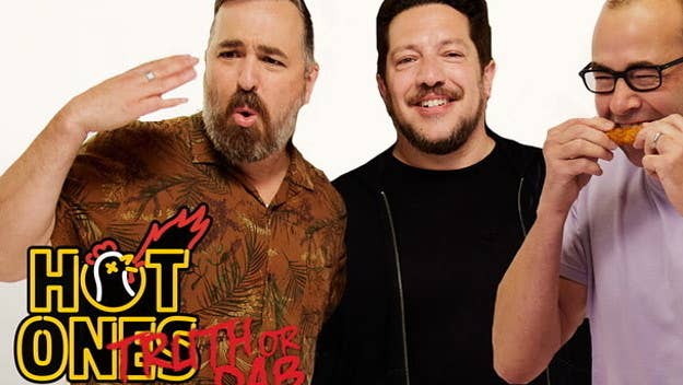 The Impractical Jokers—James Murray, Sal Vulcano and Brian Quinn—have two simple choices in this Hot Ones spinoff: Tell the truth, or suffer the wrath of the La