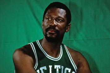 Bill Russell #6 of the Boston Celtics poses for a portrait in 1969 at the Boston Garden