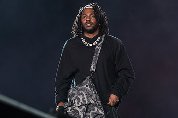 Kendrick Lamar is seen performing