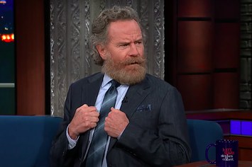 Bryan Cranston is pictured on The Late Show