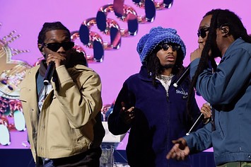 Offset, Quavo, and Takeoff of Migos perform Call of Duty: Vanguard launch event
