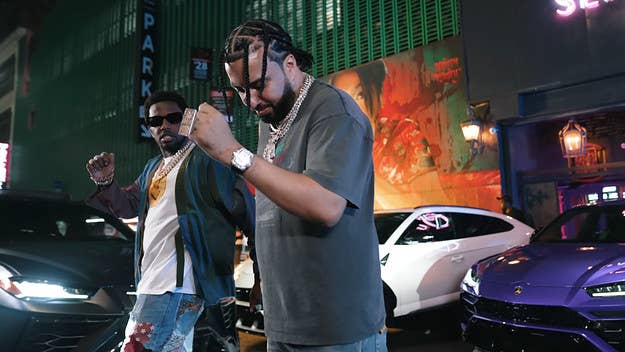 French Montana assists Fabolous for his new song and video "Say Less," which was shot at the Sei Less Asian-fusion restaurant in New York City.