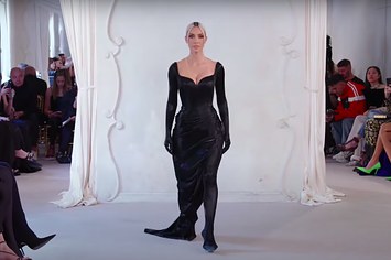 Kim Kardashian walks in a Balenciaga show