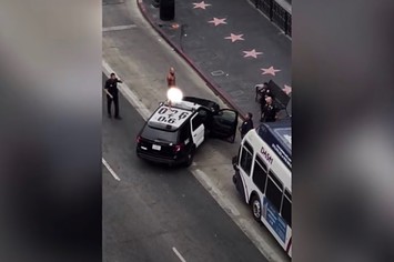 Naked Man in Hollywood Dances Atop Patrol SUV, Shatters Rear Window