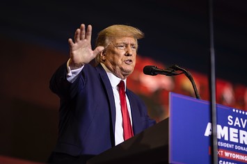 Former President Donald Trump speaks at a rally