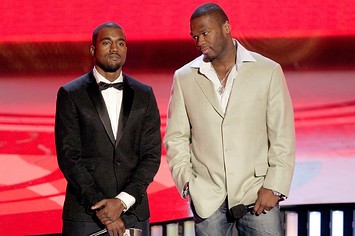 Kanye West and 50 Cent attend the 2007 MTV VMAs
