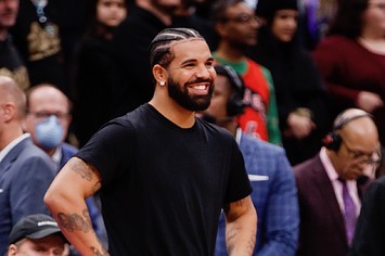 Rapper Drake watches Game Three of the Eastern Conference First Round