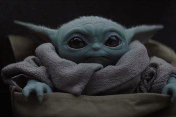 A photo of Baby Yoda from 'The Mandalorian.'