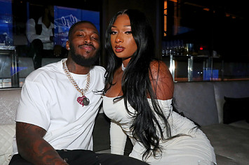 Pardison Fontaine and Megan Thee Stallion pictured together at celebration.