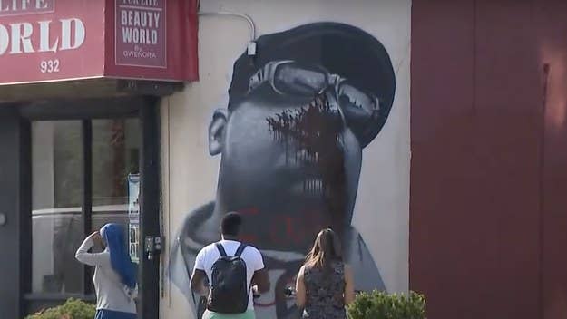 The NYPD is trying to track down who's responsible for vandalizing a mural of the Notorious B.I.G. located in Brooklyn's Clinton Hill neighborhood.