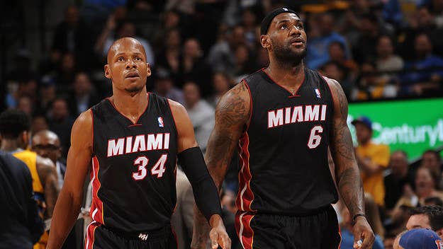 In the video, Ray Allen is seen debunking a fan’s argument as to why his former Miami Heat teammate LeBron James isn’t the greatest of all ti