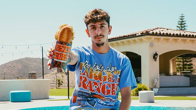 The menu features a range of options, including the Rugfather, which sees FaZe Rug working with Chef Eric Greenspan for a childhood-inspired sandwich.