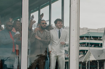 Jack Harlow and Drake in the video for "Churchill Downs"