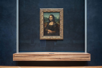 The Mona Lisa at the Louvre in Paris, France