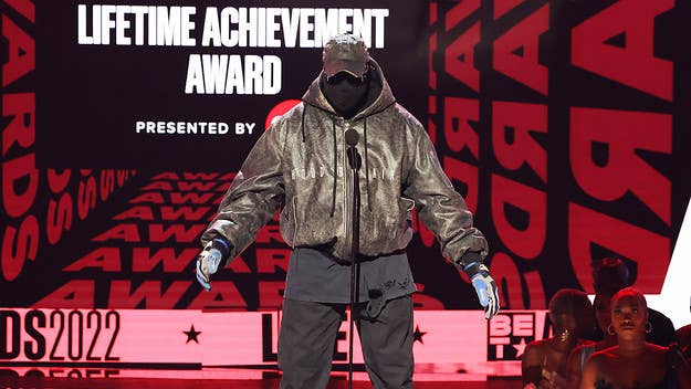 Kanye West made a surprise appearance at the 2022 BET Awards on Sunday night to pay tribute to Diddy and present him with the Lifetime Achievement award.