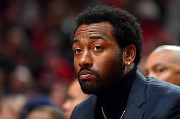 John Wall looks on during a game against the Portland Trail Blazers.