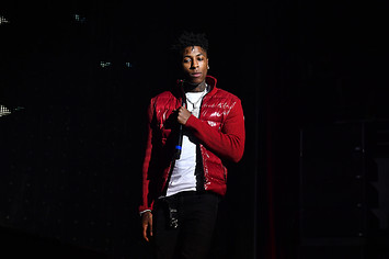 Rapper NBA YoungBoy performs onstage during Lil Baby & Friends concert in November 2018.
