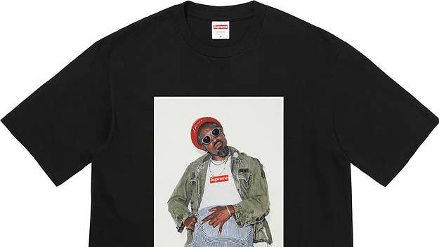 The new Supreme collection was previously teased by a campaign image featuring none other than André 3000, who is featured on a new t-shirt design.