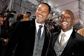 Actors Will Smith and Tyrese Gibson arrive at the premiere of Columbia Pictures' "Seven Pounds"