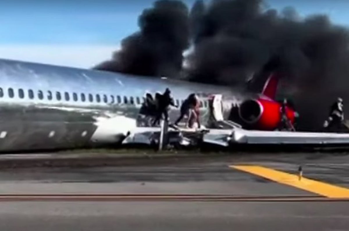 Airplane crashed and catches fire at Miami airport, three people injured,  reports say