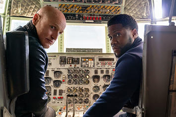 A still from Netflix film Man From Toronto starring Kevin Hart and Woody Harrelson
