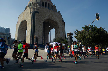 Athletes compete at the Mexico City International Marathon in Mexico City