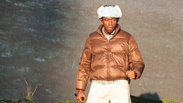 Tyler, the Creator was clearly enjoying himself while watching Lupe Fiasco perform 'The Cool' in its entirety at Central Park in New York City.