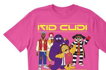 Kid Cudi is seen on a t shirt for McDonalds