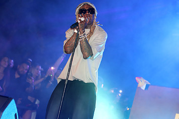 Lil Wayne pictured performing for fans