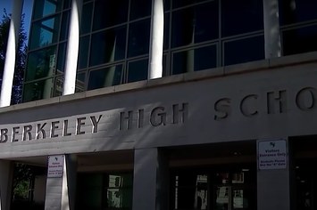 An outside view of Berkeley High School is shown