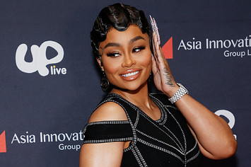 Blac Chyna is pictured at an event on the red carpet