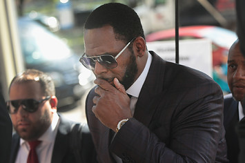 R Kelly is seen outside a court