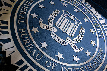 A logo for the Federal Bureau of Investigation is pictured
