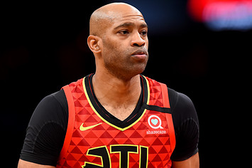 Vince Carter of the Atlanta Hawks during a 2020 game against the Washington Wizards