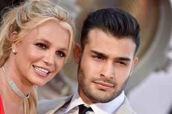 Britney Spears and Sam Asghari attend Sony Pictures' "Once Upon a Time ... in Hollywood" Los Angeles Premiere