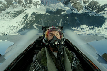 Tom Cruise is seen flying around over snow