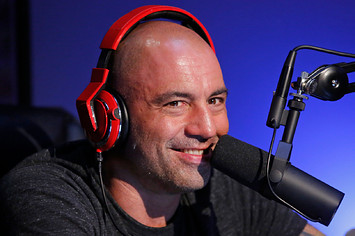 A photo of Joe Rogan during his podcast.
