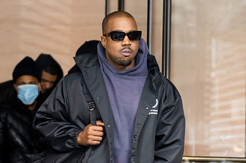 Kanye West is seen in Chelsea on January 05, 2022 in New York City