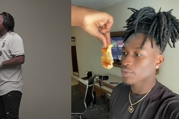 A side by side edit showing Gunna and a fan on TikTok