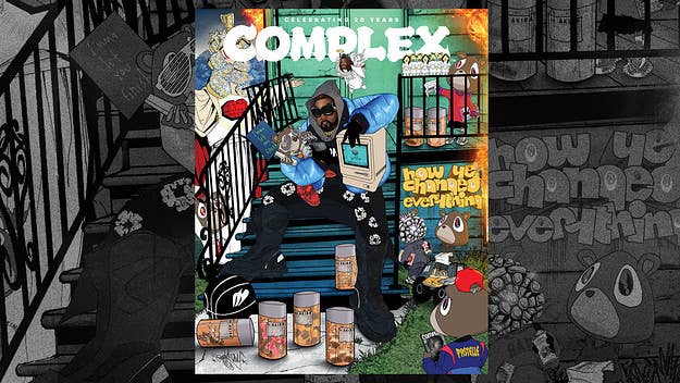 To illustrate Ye for Complex's 20 year cover, artist Reggieknow pulled from references including Walt Disney, Steve Jobs, Akira, and Takashi Murakami.