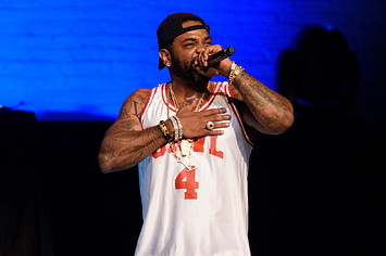 Rapper Jim Jones performs live on stage at the Apollo Theater