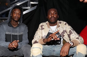 21 Savage and Meek Mill attend 2017 Made In America