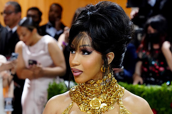 Cardi B is pictured on the red carpet