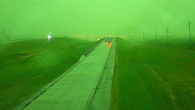 The sky in South Dakota was noticeably green ahead of the arrival of an "inland hurricane" known as a derecho, which brought a downpour and damaging winds.