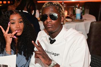 Jerrika Karlae and Young Thug attend Slime Language 2 #1 Album Event