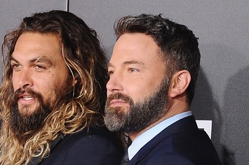 Jason Momoa and Ben Affleck attend the Los Angeles Premiere of Warner Bros. Pictures' "Justice League"