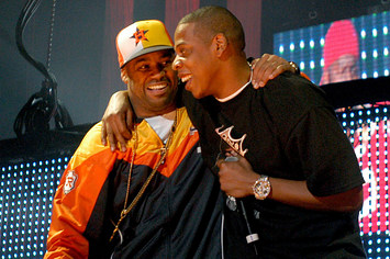 Jay-Z and Dame Dash onstage together