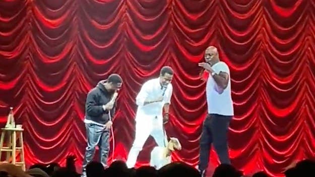 Kevin Hart snuck a goat into Madison Square Garden during his show with Chris Rock and Dave Chappelle, presenting it to the former as a gift onstage.
